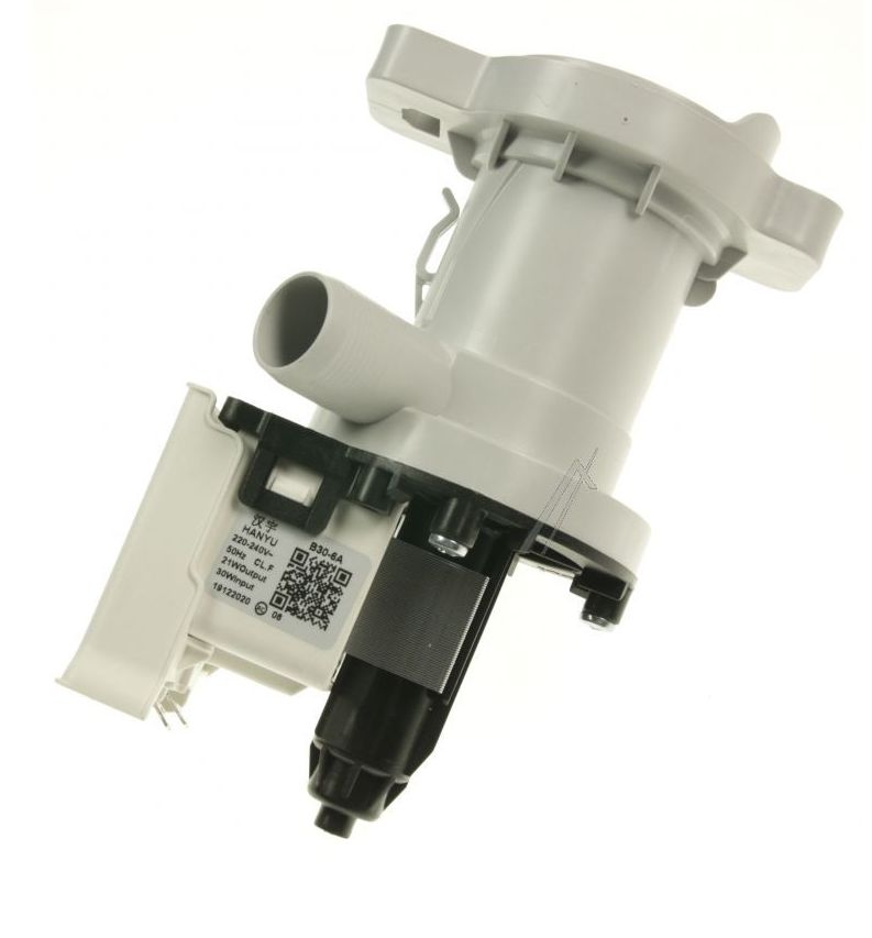 Midea Abflusspumpe für Waschmaschine, Modell TP-65-25-2-39L, zeigt die Pumpe mit Schläuchen und Anschluss.