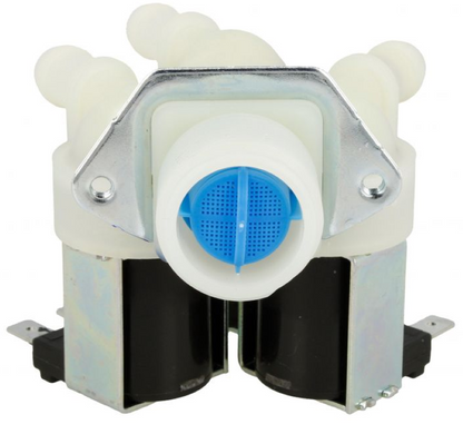 Originales Midea Wassereinlaufventil FPE 005G, klarer Blick auf das Produkt mit Anschluss und Ventilmechanismus.