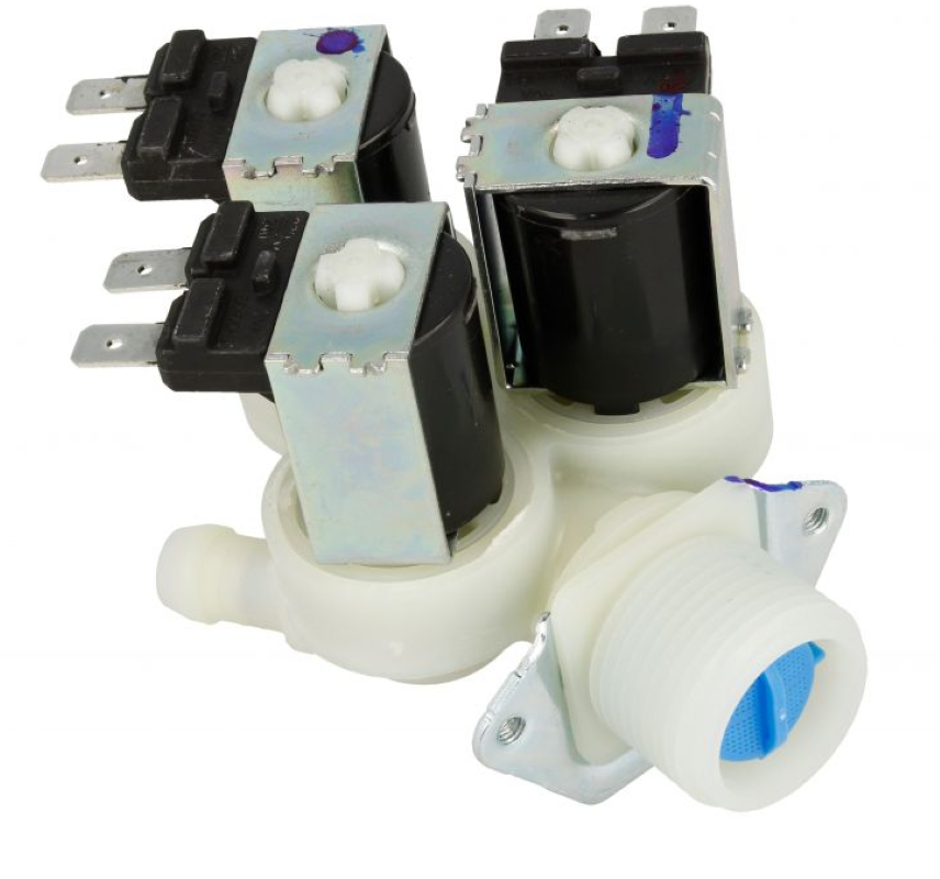 Originales Midea Wassereinlaufventil FPE 005G, robustes Bauteil für Wasseranschlüsse, zeigt das Ventil in Nahaufnahme