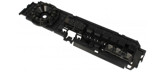Vestel Waschmaschinen-Tastensatz mit schwarzem PCB-Deckel und Tasten, kompatibel mit T120-BLACK-Modellen.