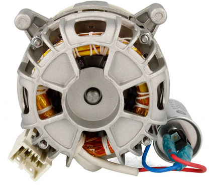Vestel Waschpumpe YXW-48-2-52L mit 4 Umwälzmotor, original, für Waschmaschinen, klar sichtbare Pumpe und Motor.